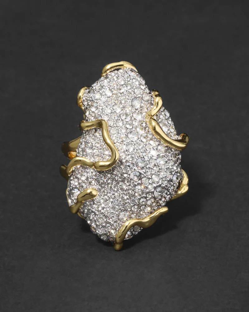 Solanales Large Crystal Pavé Geode Ring