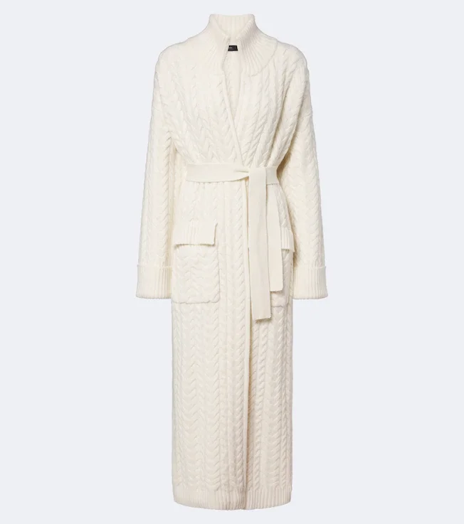 Bond Street cable-knit cashmere long cardigan