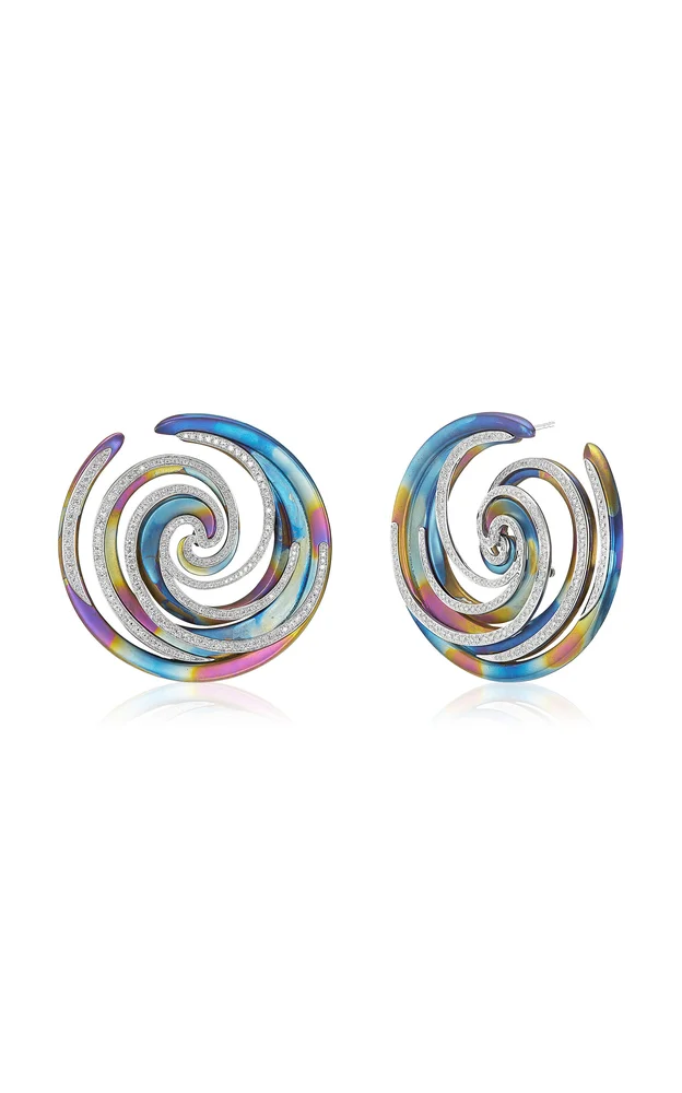 Tie Dye 18K Yellow Gold Multi-Stone Earrings