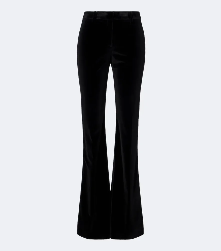 Cotton velvet flared pants