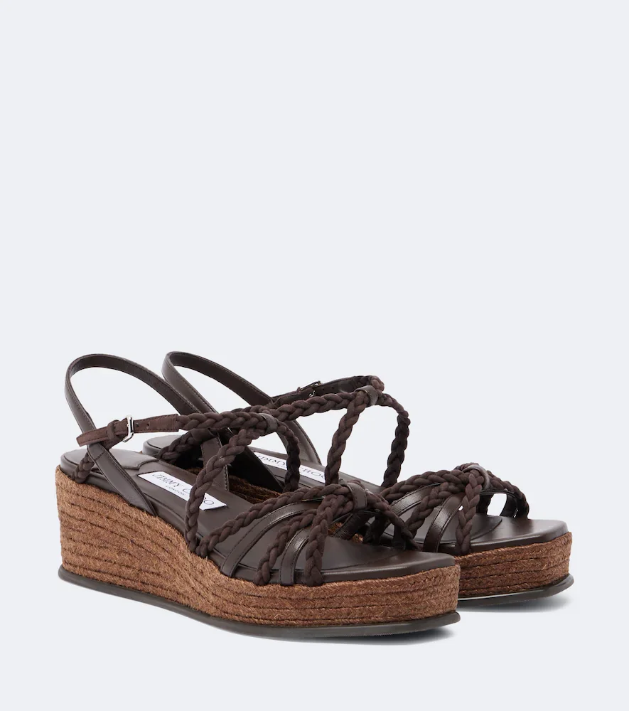 Nyra braided suede espadrille wedges