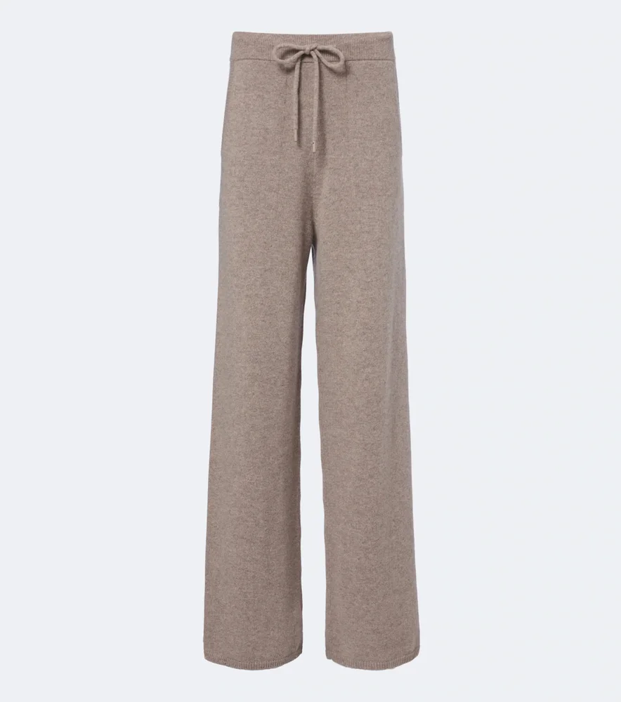 Knitted cashmere wide-leg pants