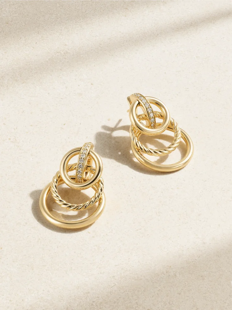 DY Mercer® 18-karat gold diamond earrings
