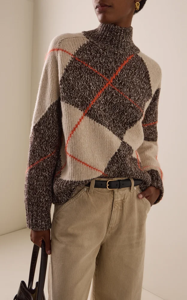 Argyle Rolli Wool Sweater