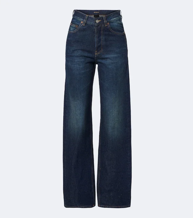 Faded wide-leg jeans