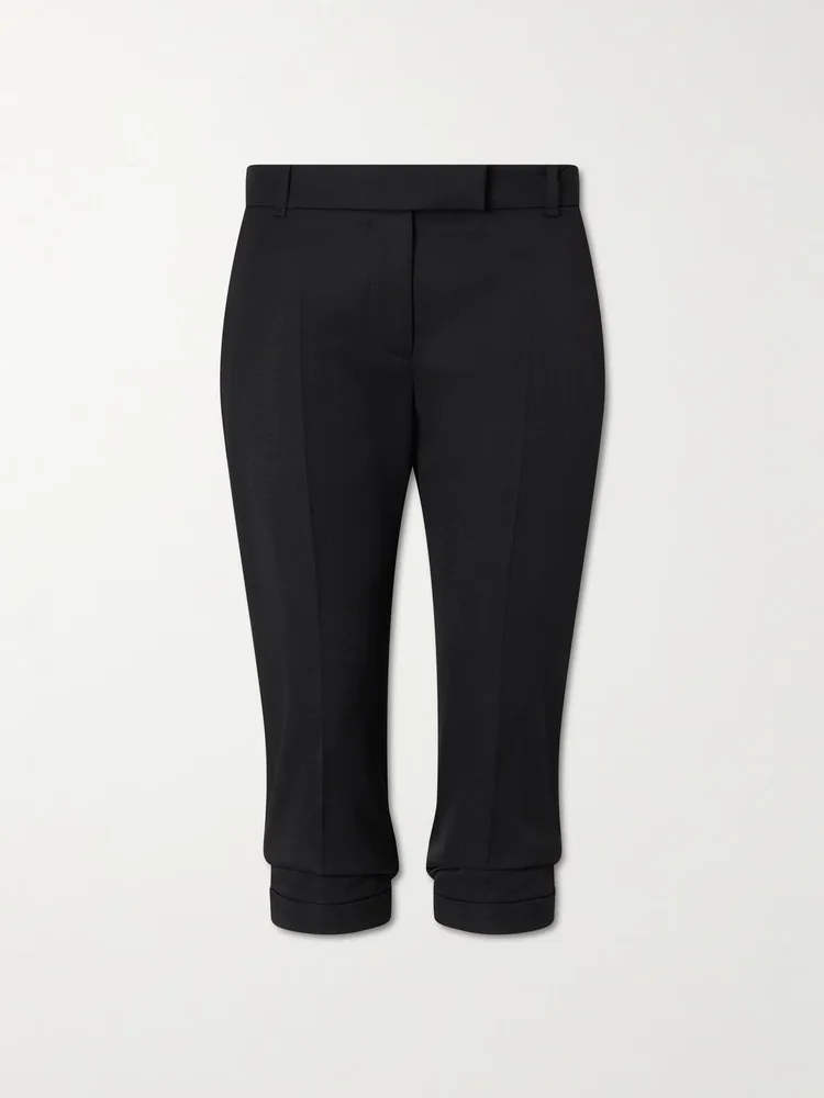 Wool straight-leg capri pants
