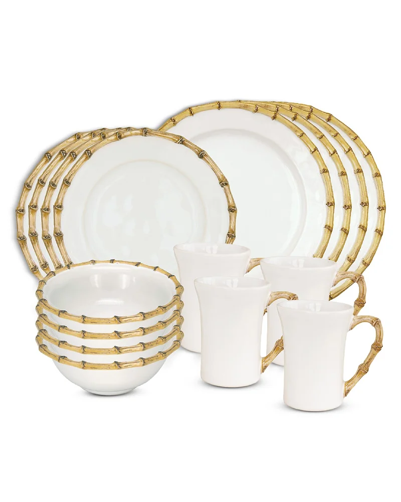 Bamboo 16 Piece Dinnerware Set, Service for 4