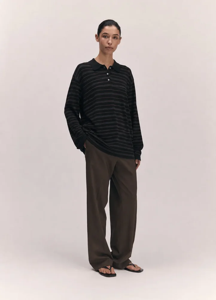 Long Sleeve Polo T-Knit