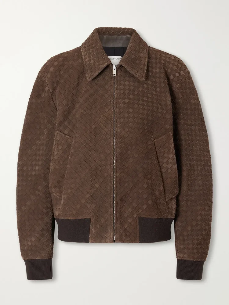 Intrecciato suede jacket