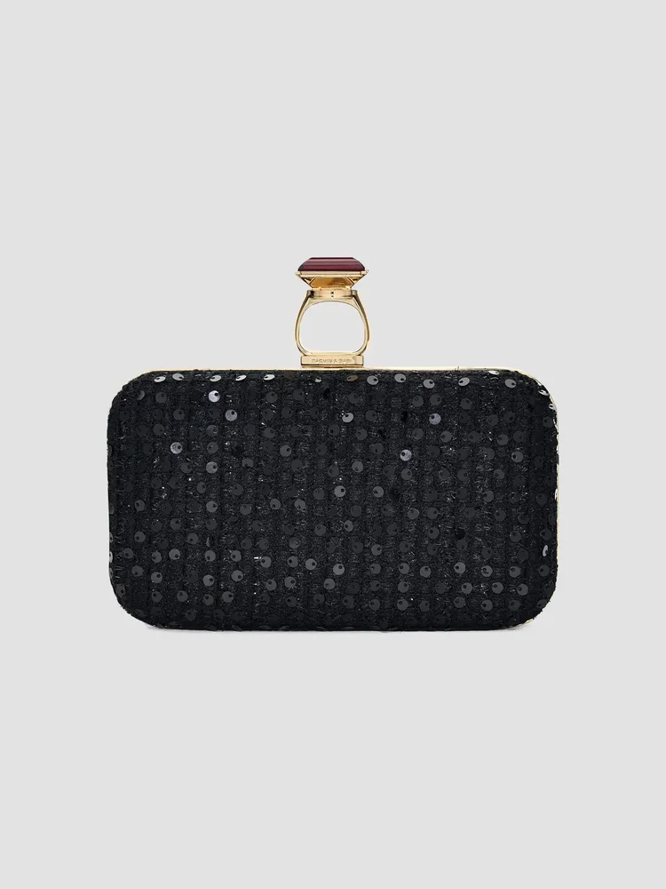On The Rocks Sequin Tweed Clutch