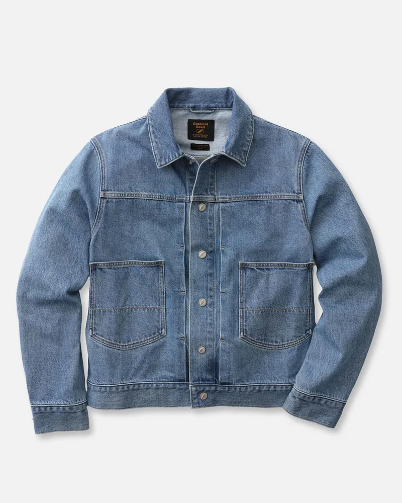 Taylor Stitch The Haight Jacket in Light Wash Hemp Denim