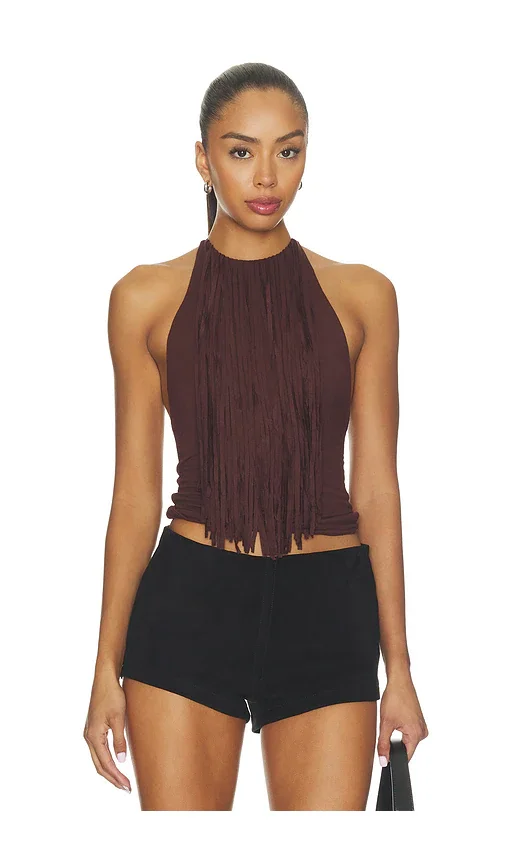 Leigh Fringe Halter Top