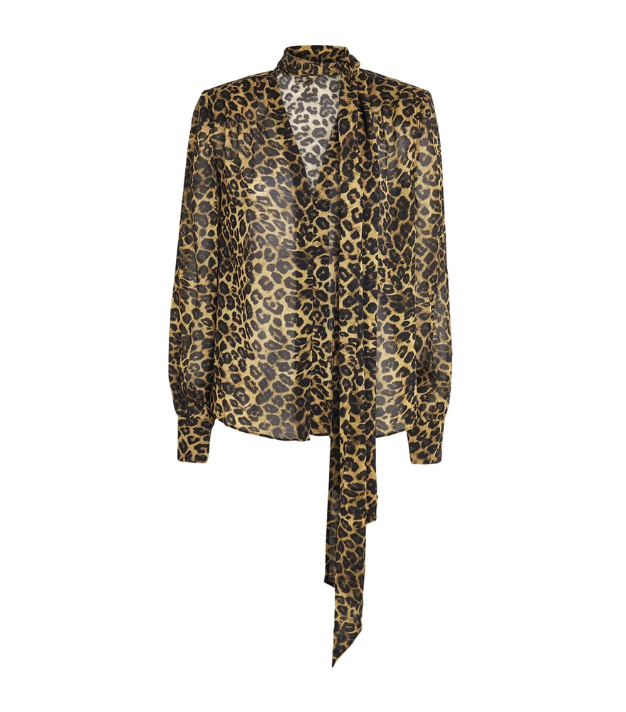 Chiffon Tie-Neck Blouse