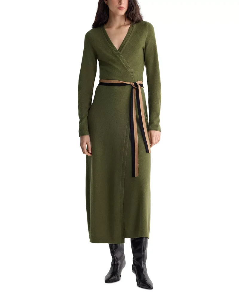 Bellina Wool Cashmere Wrap Sweater Dress