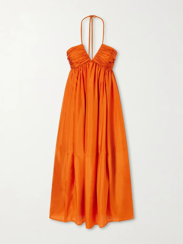 Mahon silk halterneck maxi dress