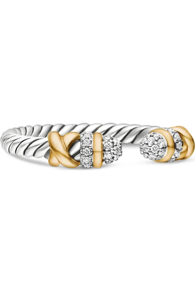 Petite Helena Open Ring with 18K Gold & Diamonds