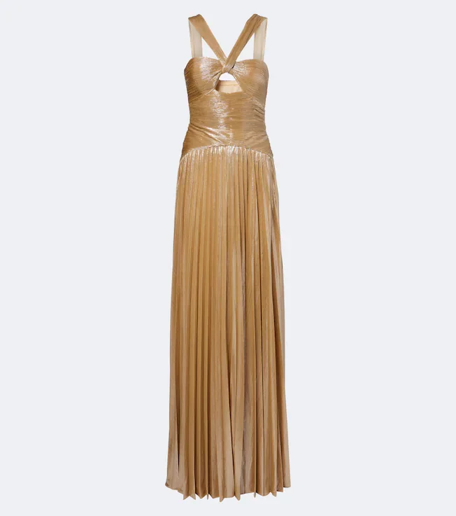 Solace plissé halterneck gown