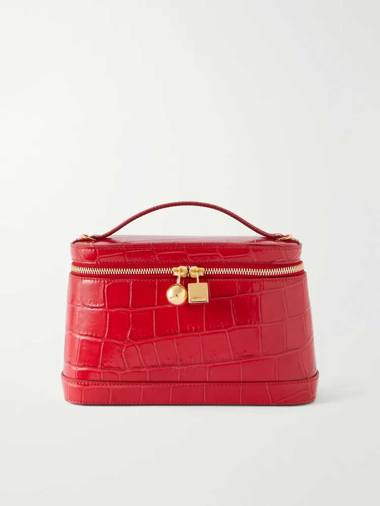 Le Petit Vanity croc-effect leather top-handle bag