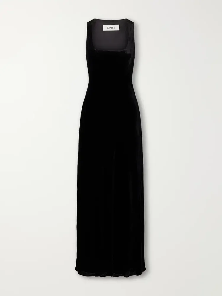 Velvet maxi dress