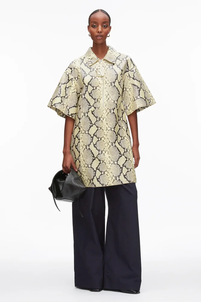 3.1 Phillip Lim Shift Shirt Dress With Button Placket Yuzu Size: S