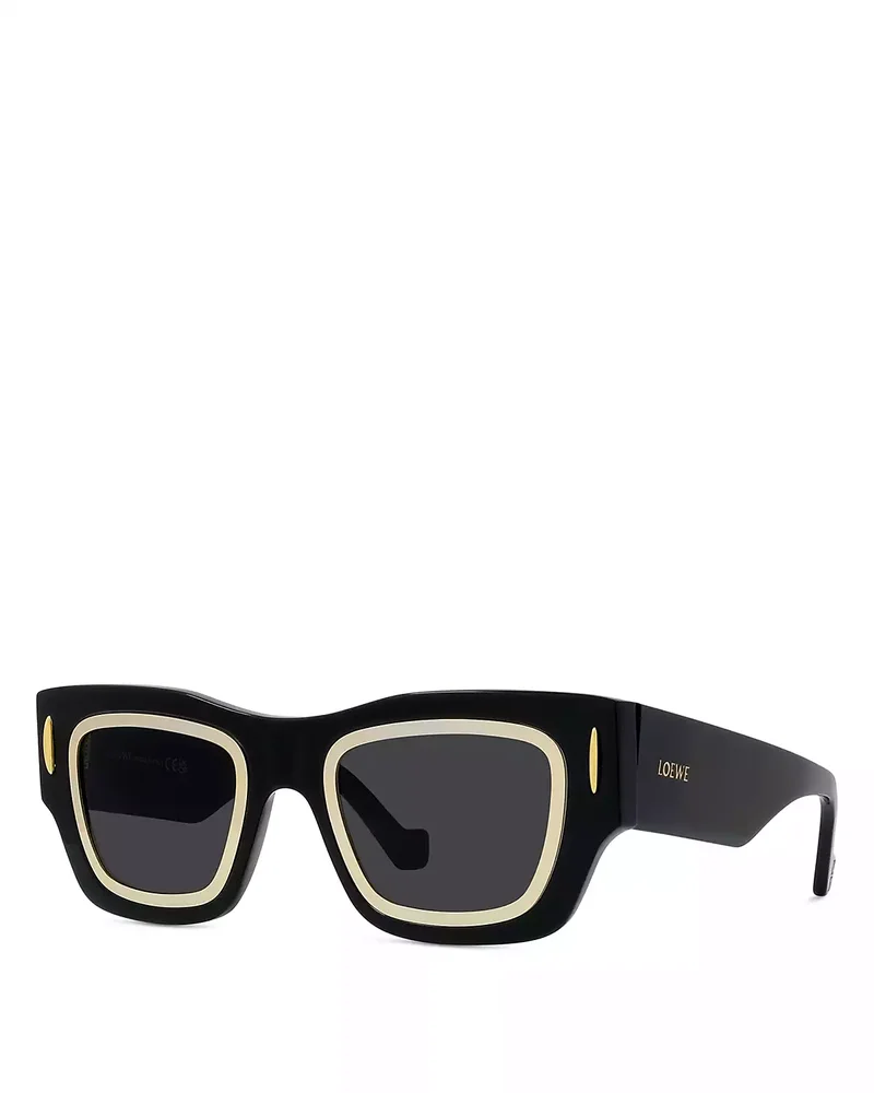 Signature Black Geometric Sunglasses, 53mm