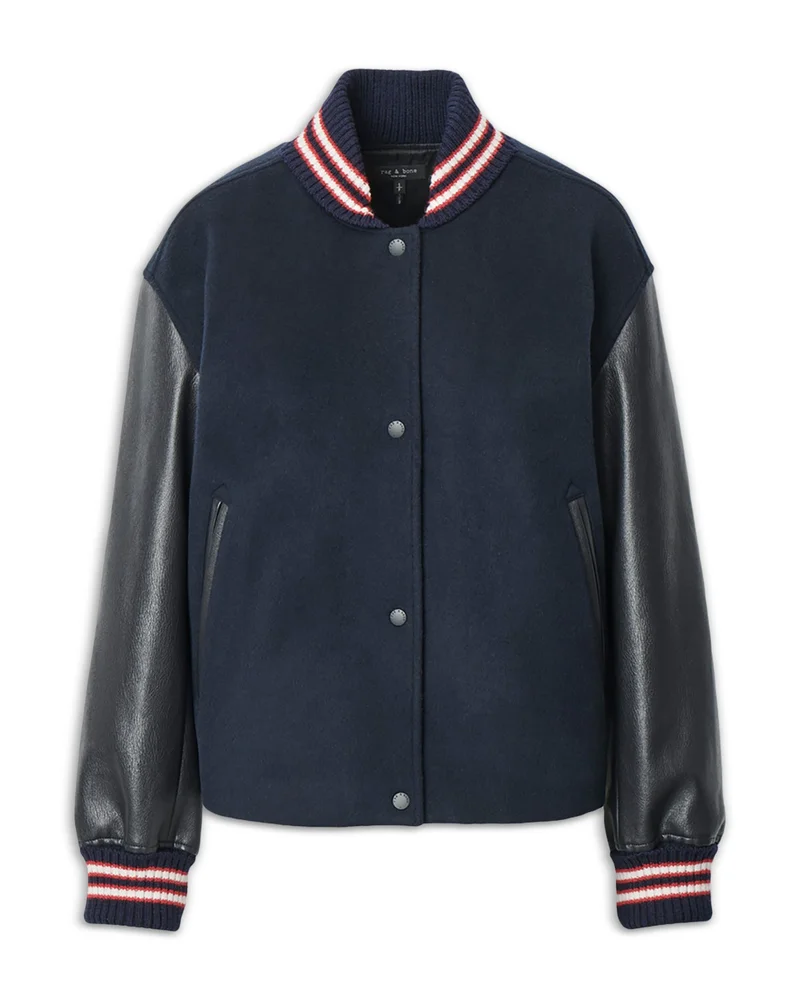 Scarlet Wool Blend Varsity Jacket