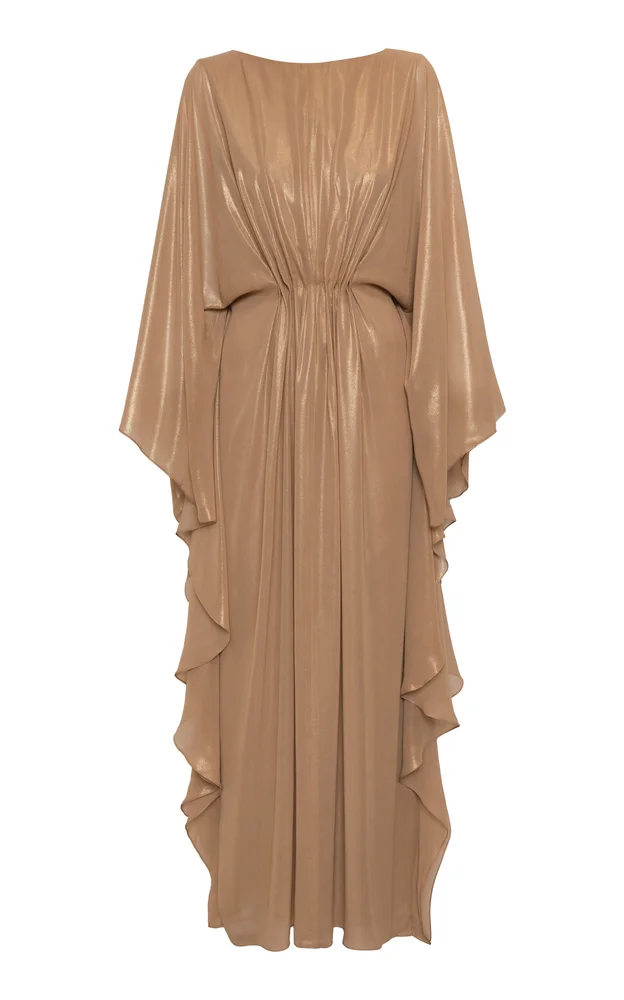A Mano Pleated Caftan Maxi Dress