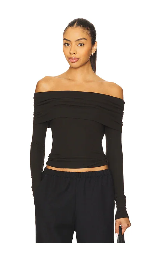Fluid Twill Scarf Top