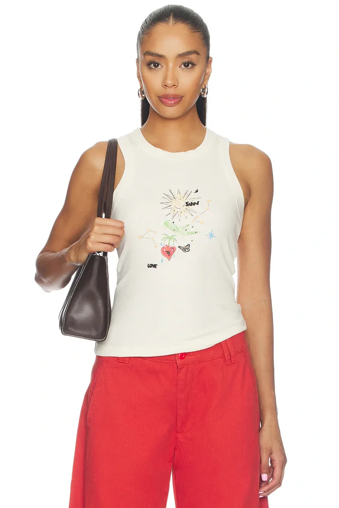 Cream Celestial Rib Tank