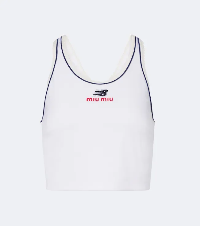 x New Balance jersey crop top