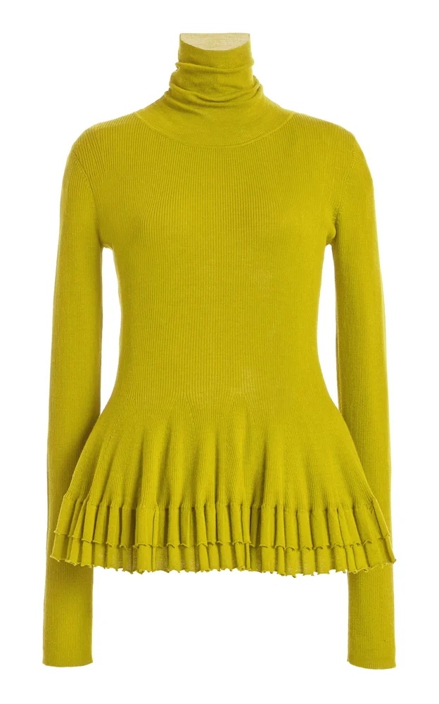 Merritt Turtleneck Wool-Silk Top
