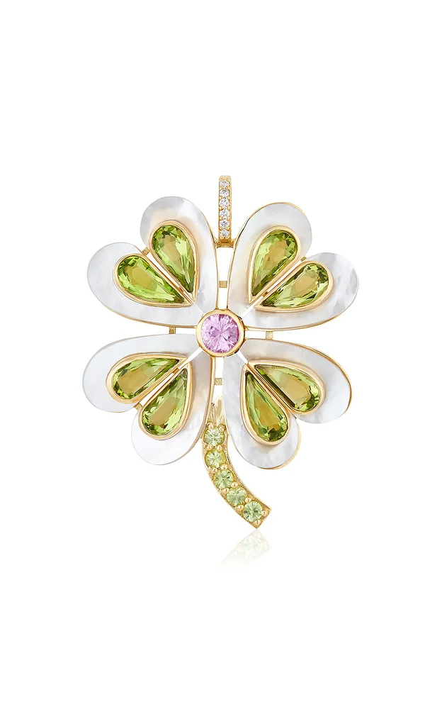 18K Yellow Gold Multi-Stone Pendant