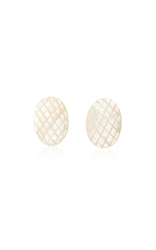 Isotta Rhodium-Plated Brass Mother-of-Pearl Earrings