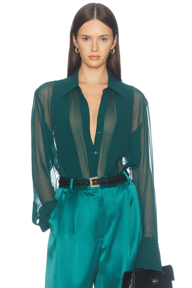 Meghan Panelled Silk Blouse