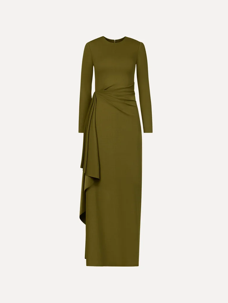 Drape-Detail Jersey Gown