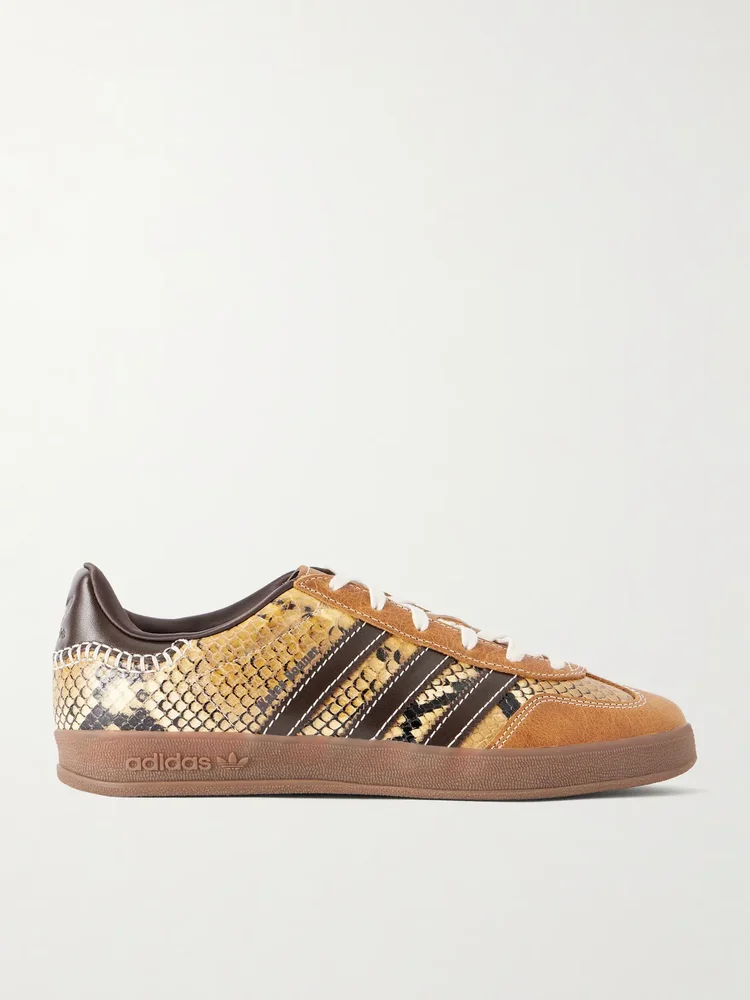 Plus Wales Bonner Gazelle Snake Effect Lace Up Leather Sneakers