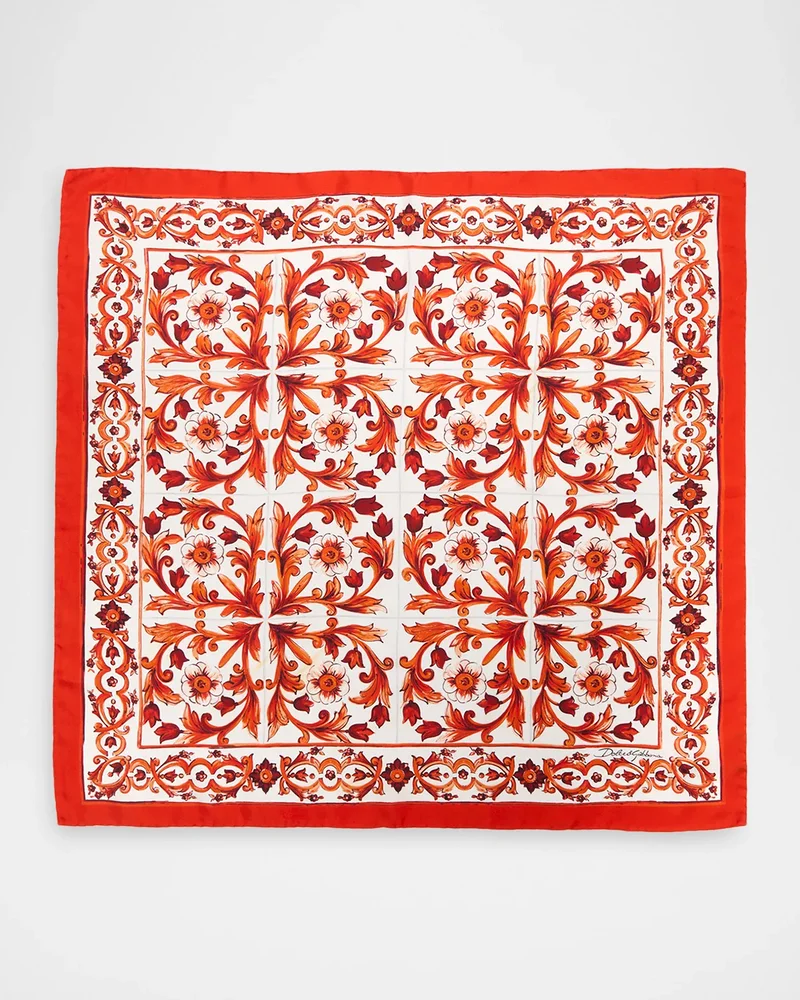 Floral Silk Twill Scarf