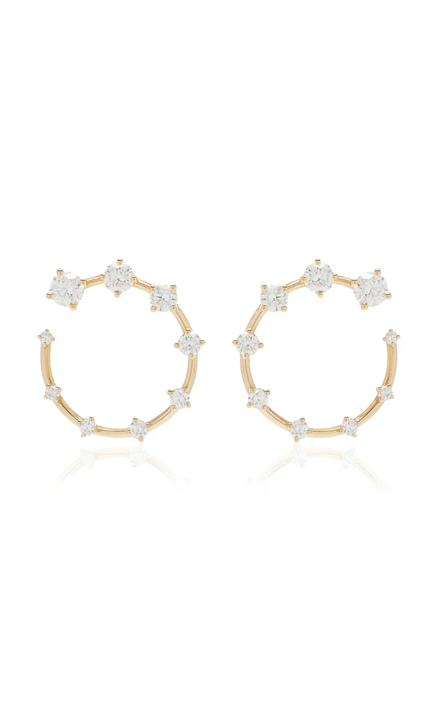 Circle Small 18K Gold Diamond Earrings