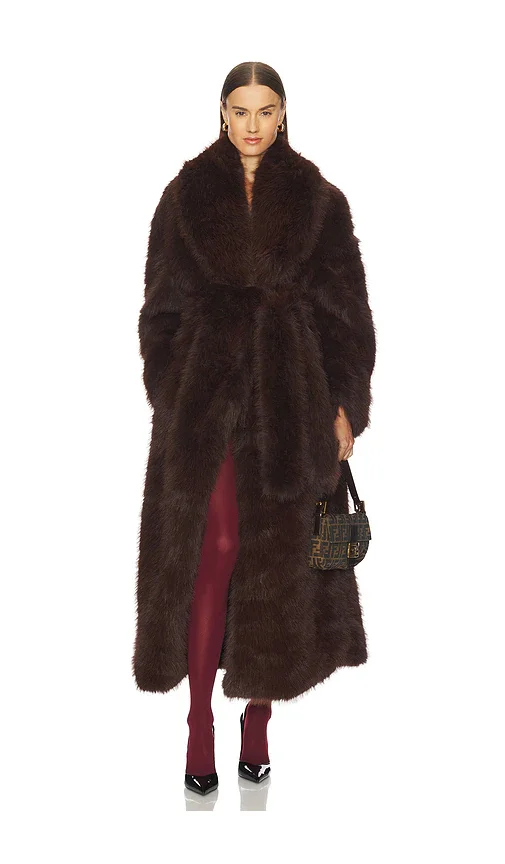 Lisbon Maxi Faux Fur Coat AFRM