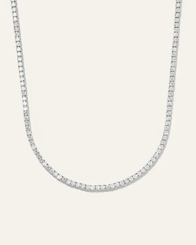 quince White Gold 14K Gold Lab Grown Diamond Tennis Necklace - 7ctw