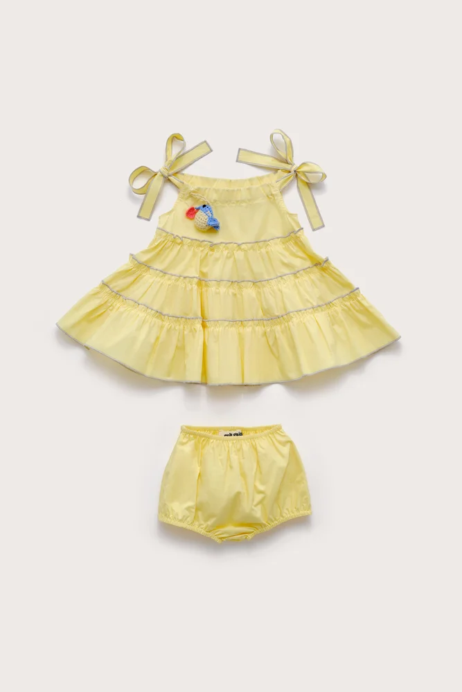 Baby Leilah Dress & Bloomer - Daffodil