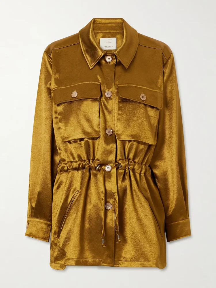 Tessa drawstring satin jacket