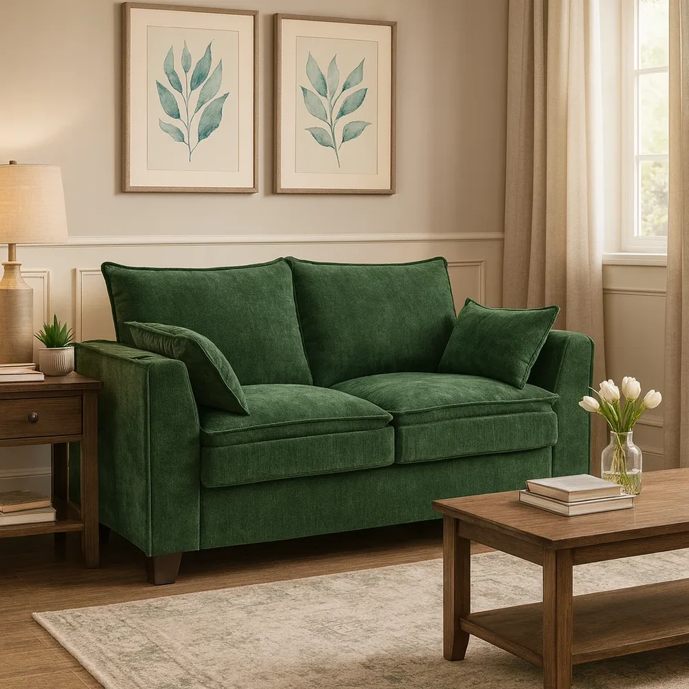 Chenille Convertible Sleeper Sofa