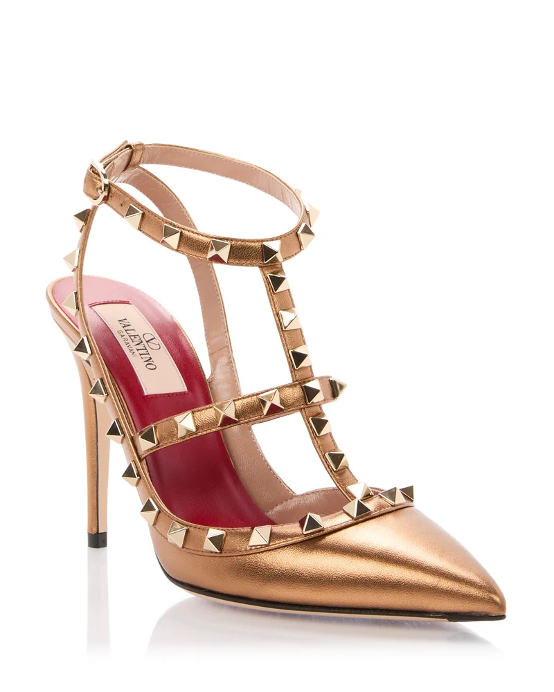 Rockstud Leather Pumps