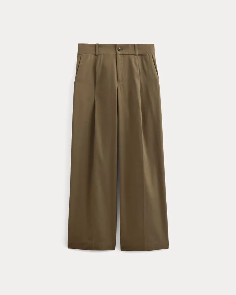 Wide-Leg Trouser in Buttersmooth, Deep Taupe