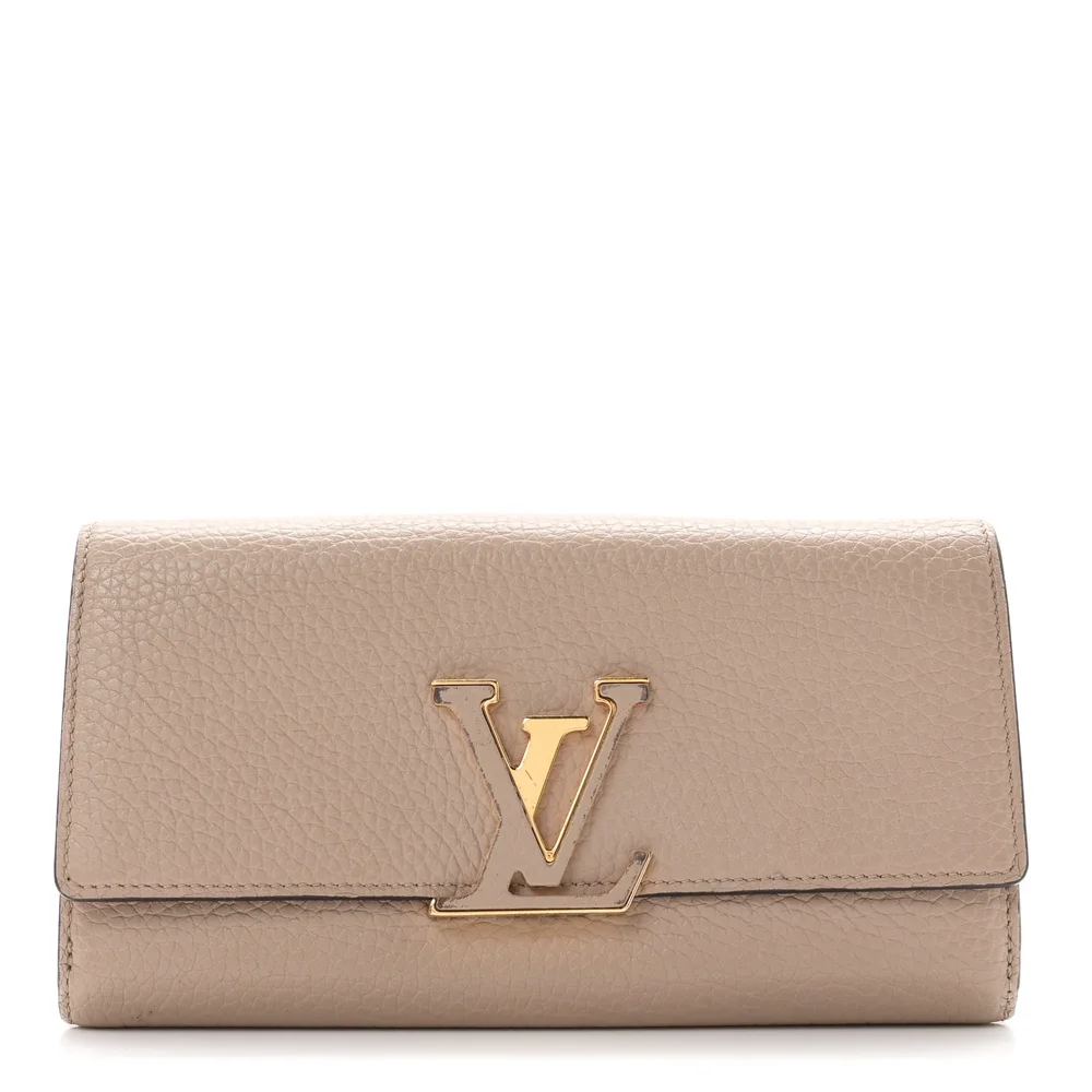 Pre-Owned Very Good Taurillon Capucines Wallet Galet