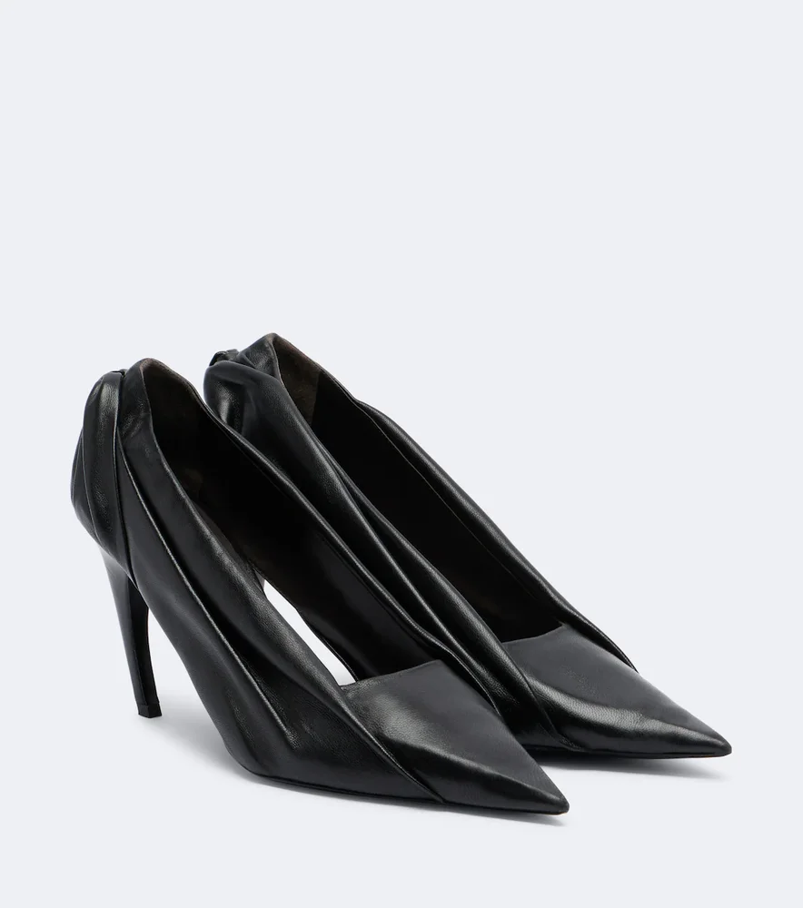Eve draped leather pumps