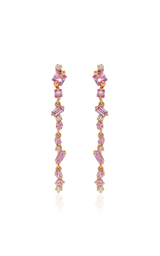 La Fantaisie 18K Rose Gold Diamond and Sapphire Earrings