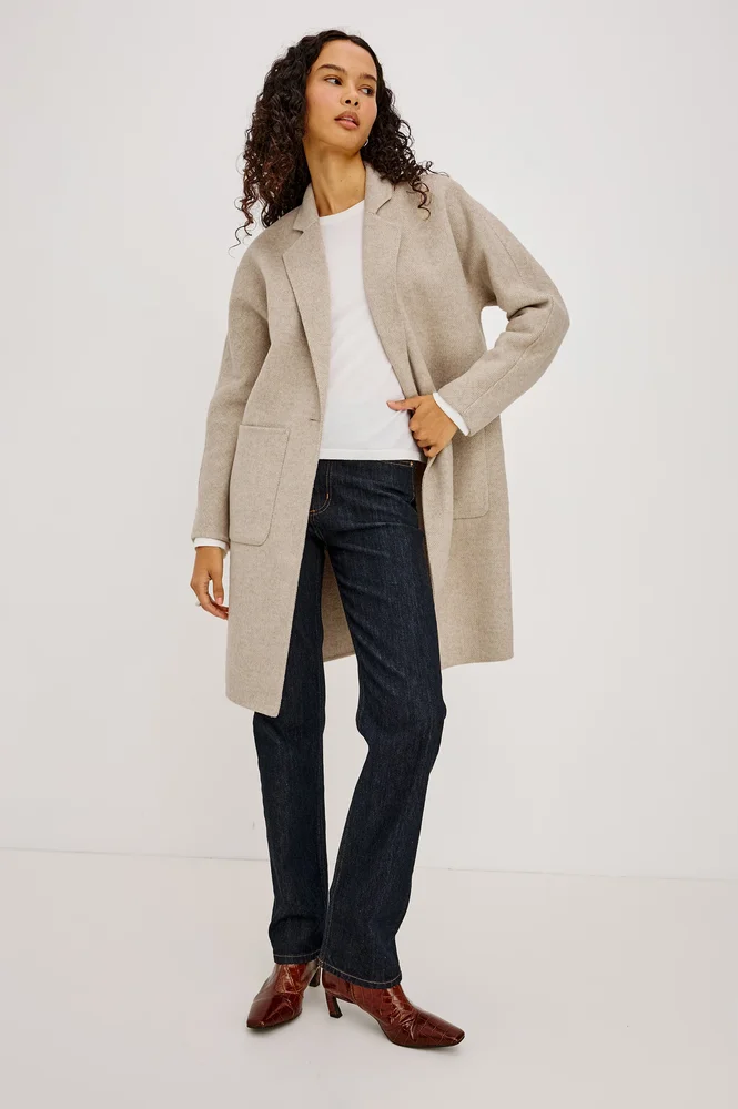 EVEREST COAT - OAT HERRINGBONE
