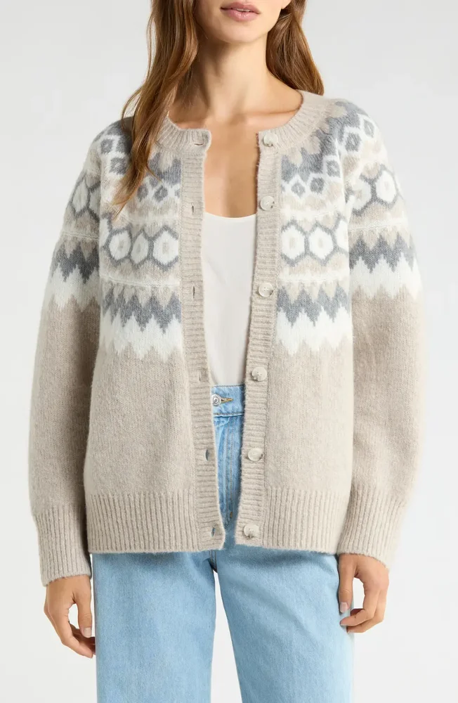 The Snowed In Fair Isle Merino Wool & Cashmere Blend Cardigan